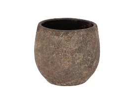 BALI INDONESIAN GREY POT 16X14CM