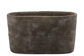 IRON STONE GREY OVAL POT 44X16X25CM