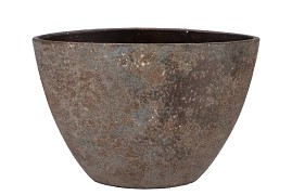 BALI INDONESIAN GREY BOWL OVL 34X16X23CM