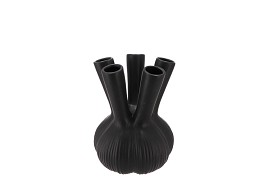 AGLIO STRAIGHT BLACK VASE 13X13X17CM