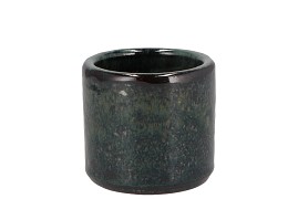 JAVEA CILINDER POT GLAZED GREEN 9X9CM NM