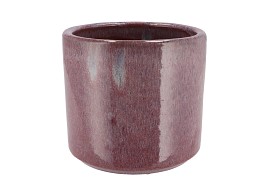 JAVEA CILINDER POT GLAZED PINK 17X15CM