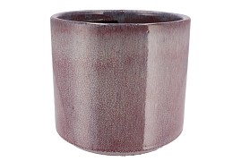 JAVEA CILINDER POT GLAZED PINK 24X21CM