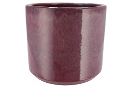 JAVEA CILINDER POT GLAZED PINK 26X23CM