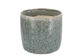 IRON STONE BLUE GLAZED POT 16X15CM NM