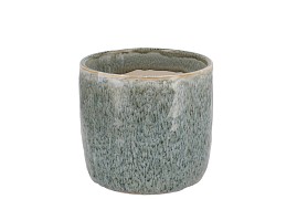 IRON STONE BLUE GLAZED POT 9X8CM NM