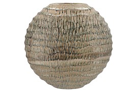 INGA JADA GREEN OVAL VASE ACTIVE GLAZE WAVE 51X17X50CM NM
