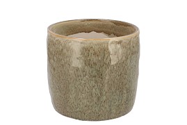 IRON STONE SAND GLAZED POT 16X15CM
