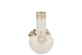 FROG WHITE VASE TUBE 14X14X19CM NM