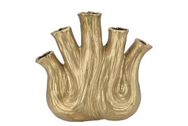 AGLIO GOLD VASE OVAL 36X17X33CM NM