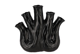 AGLIO BLACK VASE OVAL 36X17X33CM NM