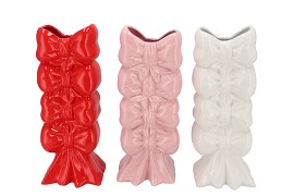 FABY JOLLY PINK VASE BOWS STAND ASS 14X12X32CM NM