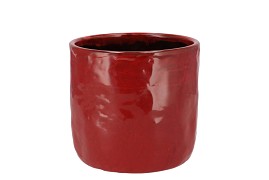 IRON STONE RED GLAZED POT 13X13CM