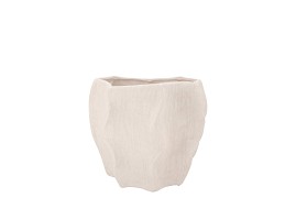 LISBOA WHITE POT WAVE 19X19X16CM