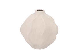 LISBOA WHITE VASE WAVE GLOBE 19X19X18CM