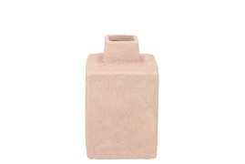 LISBOA PINK VASE CUBE 14X14X25CM NM