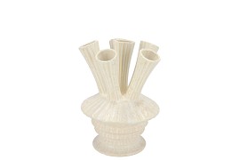 MAYSA OFFWHITE VASE TUBES 13X13X19CM