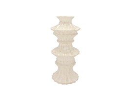 MAYSA OFFWHITE VASE TOWER 13X13X30CM