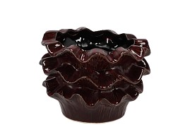 GINA BURGUNDY POT 15X15X12CM