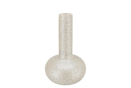 DANA WHITE PEARL MOONFACE VASE LONG NECK 24X24X39CM