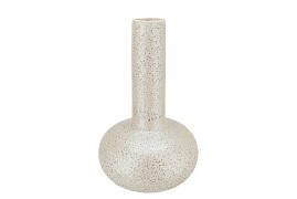 DANA WHITE PEARL MOONFACE VASE LONG NECK 31X31X51CM