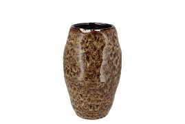 DANA BROWN CAT EYE VASE 17X17X26CM
