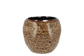 DANA BROWN CAT EYE POT 12X12X10CM