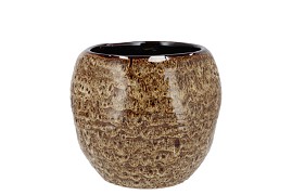 DANA BROWN CAT EYE POT 16X16X14CM