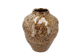 DANA BROWN CAT EYE VASE BUBBLE 25X25X30CM
