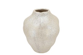 DANA WHITE PEARL MOONFACE VASE BUBBLE 25X25X30CM