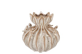 BIRD VASE WHITE SAND STRUCTURE 20X20X17CM