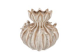 BIRD VASE WHITE SAND STRUCTURE 22X22X21CM