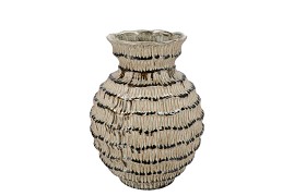 LOUI GREEN VASE STRUCTURE ACTIVE GLAZE 22X22X29CM