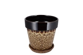 EBBI BROWN POT CAT-EYE 11X11X11CM