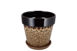 EBBI BROWN POT CAT-EYE 14X14X14CM