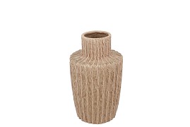 CODY BROWN VASE STRIPE 13X13X17CM