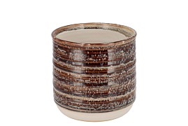 BELLA BROWN POT 14X14X13CM
