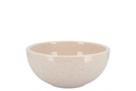 CERAMIC BEIGE STONE BOWL 18X9CM